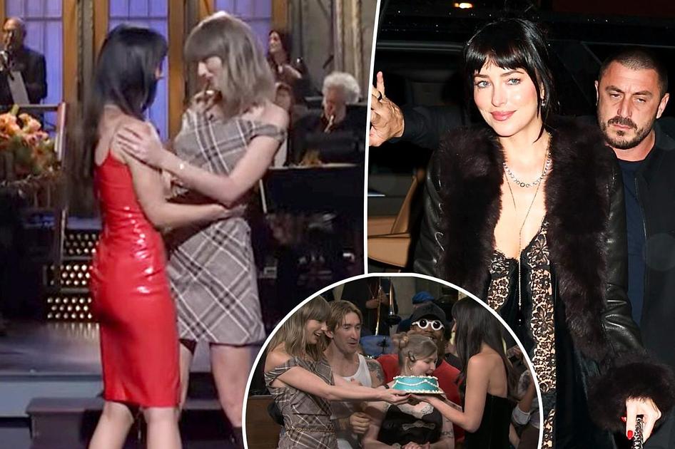 Taylor Swift joins Dakota Johnson’s SNL after-party for 37th-birthday celebration