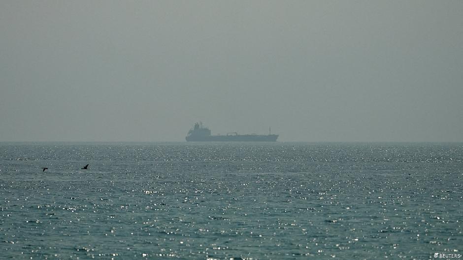 Oil tanker struck by projectile in Strait of Hormuz, fire erupts
