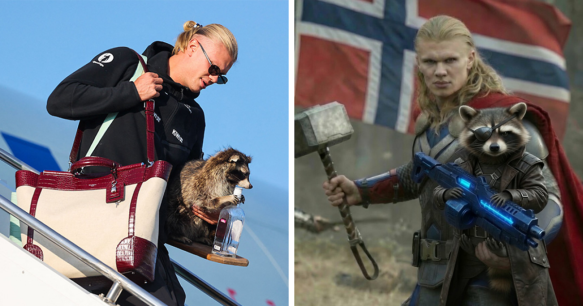 Erling Haaland Returns to Oslo with Texas Taxidermied Raccoon