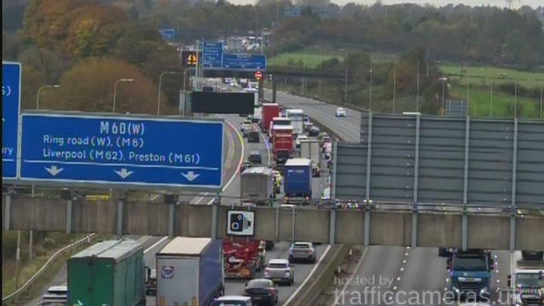 Kent M2 crash and Yorkshire M62 lane closures cause delays