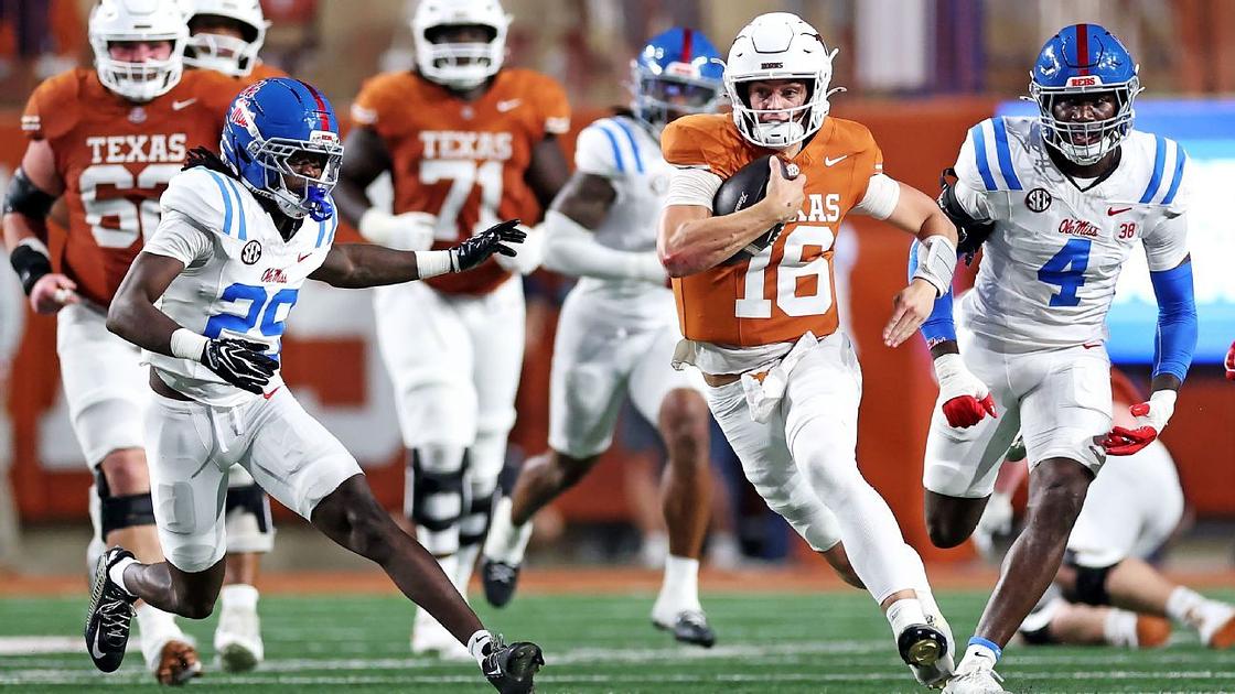 Texas defeats Ole Miss as coach lauds Manning's confidence